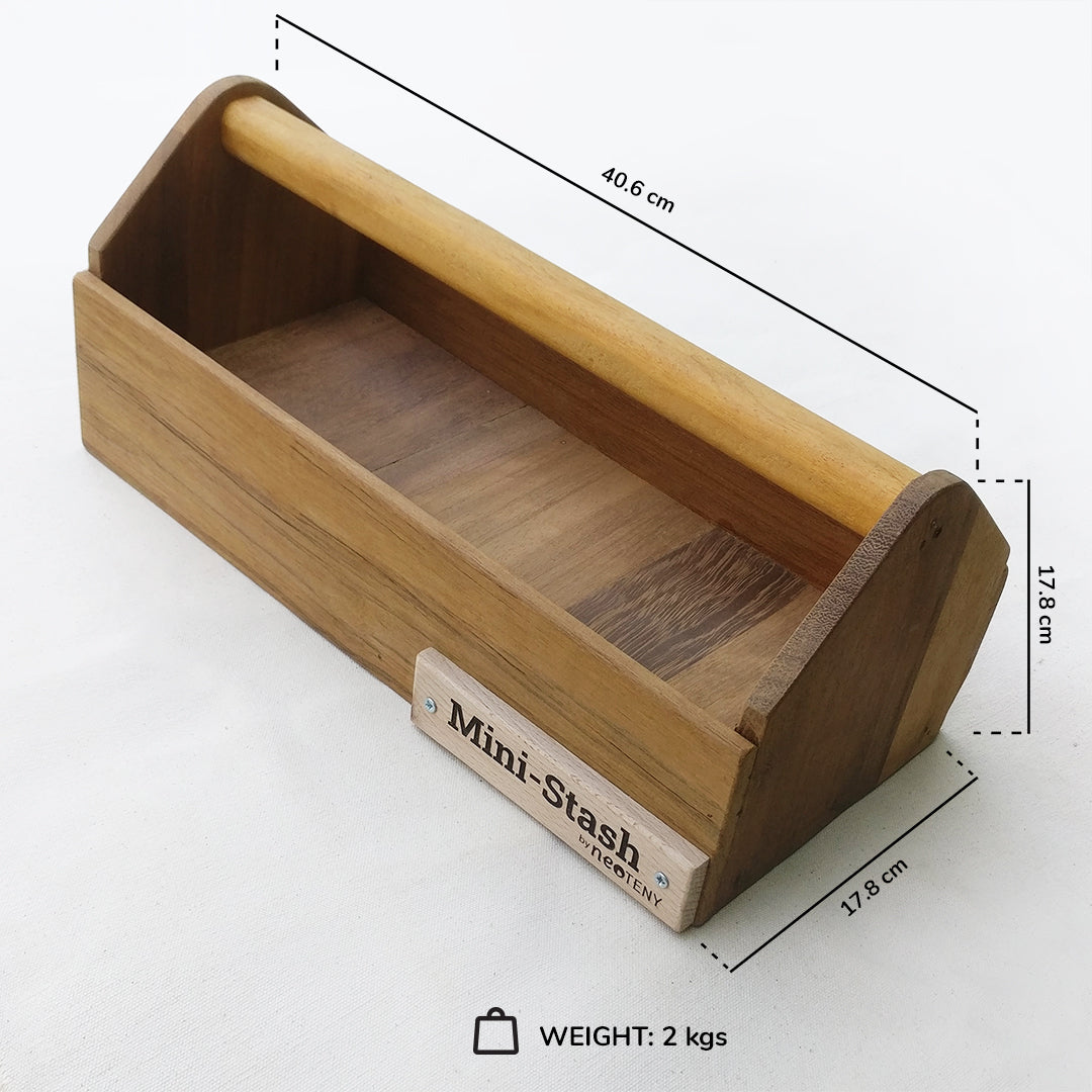 Mini-Stash Wood Tote Box