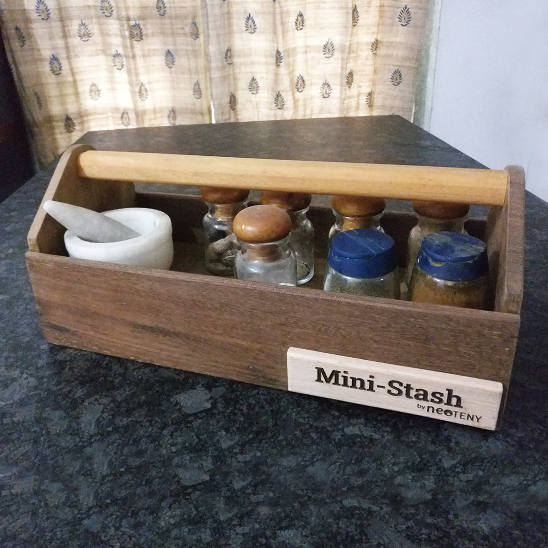 Mini-Stash Wood Tote Box
